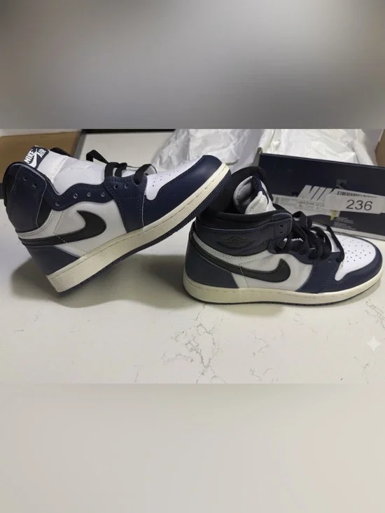 Nike Kids High-Top Sneakers in Navy and White