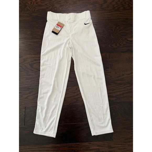 Nike Kids Baseball Pants White Blue Side Stripe DX9171-103 Large NEW