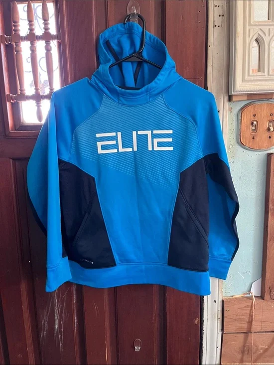 Nike Blue and Black ELITE Hooded Pullover