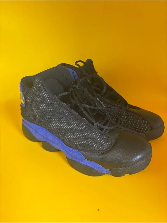 Black and Royal Blue High-Top Basketball Sneakers Air Jordan Retro Hyper  6Y