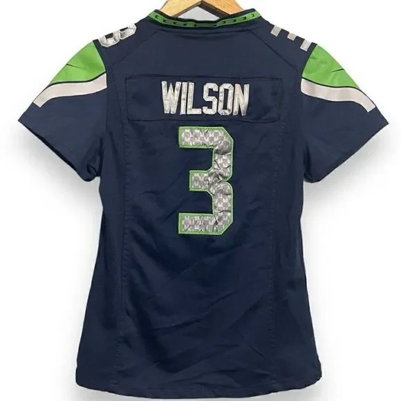 Nike NFL Seattle Seahawks #3 Russell Wilson On-Field Jersey
