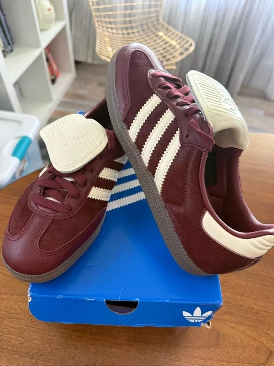 adidas Gazelle Athletic Shoes Burgundy and Cream