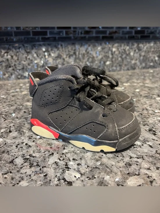 Nike Air Jordan 6 VI Retro Toddler Basketball Shoes Black Infrared 384667-060 6c