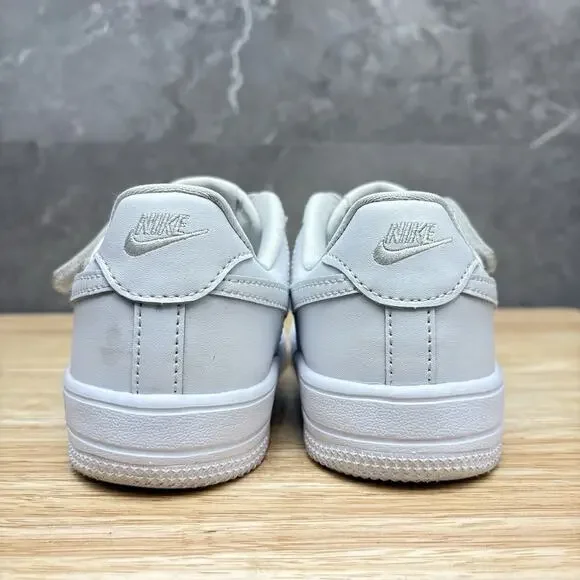 Nike Air Force 1 Sneaker Low Easy On White Leather Unisex Kids Sneaker Size 13.5