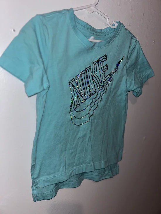 Nike Teal Short Sleeve Tee with Holographic Logo