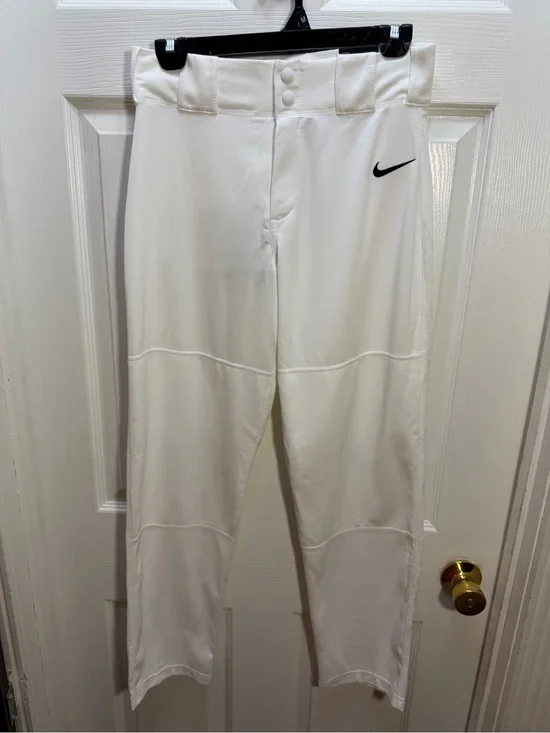 Nike White Kids Cargo Baseball Pants with Black Swoosh XL Vapor Pro Slim Fit