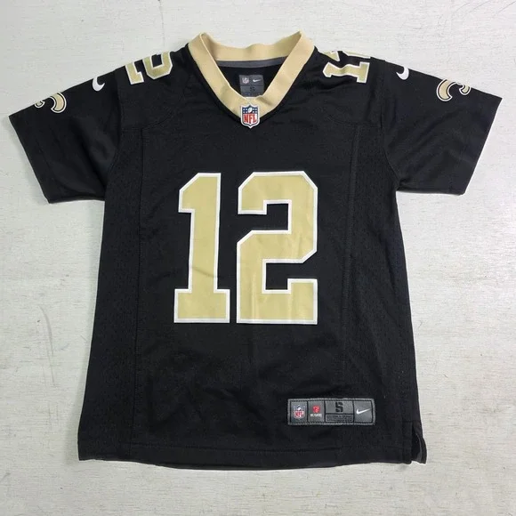 Nike On Field NFL New Orleans Saints Chris Olave #12 Youth Sz Small Black Jersey