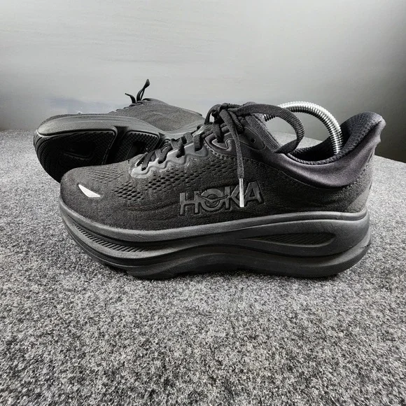 Hoka Bondi 9 Running Shoes Womens 11 Wide Black Cushioned Road Sneakers EUC