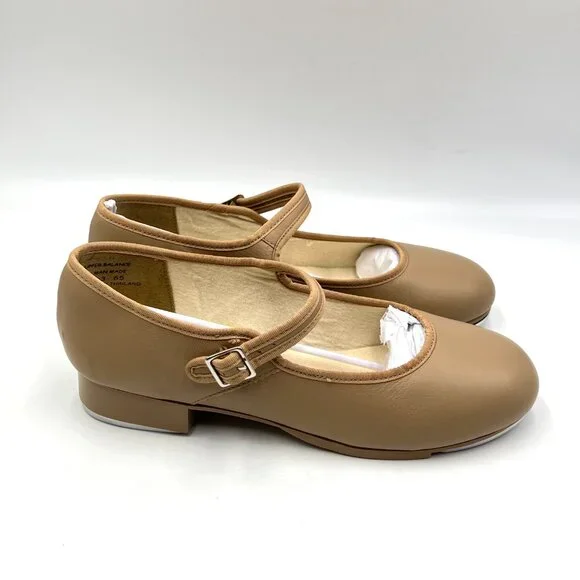 Capezio Womens Size 7.5 3800 Mary Jane Caramel Tan Buckled Dance‎ Tap Shoes