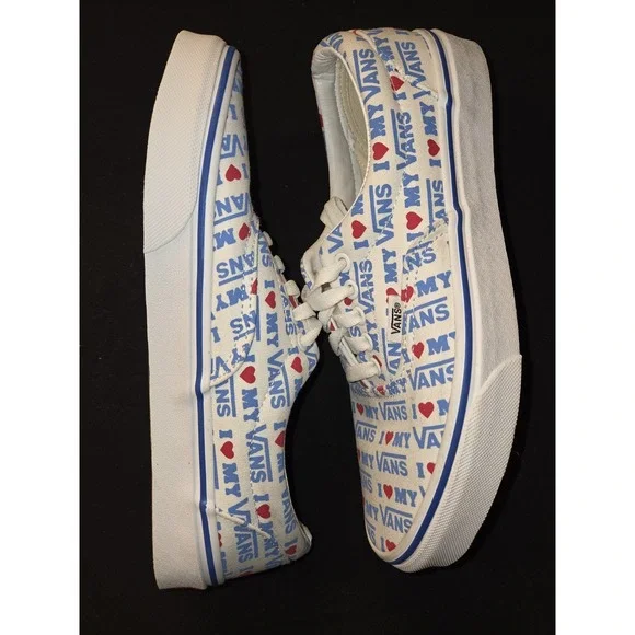Vans I Love My Vans All Over Print Skateboarding Shoes Sneakers Size 8.5 M Women
