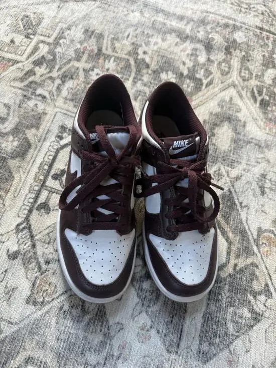 Big Kid's 6Y Nike Dunk Low BG White/Burgundy HJ9282 100 WORN 1x Women’s 7.5