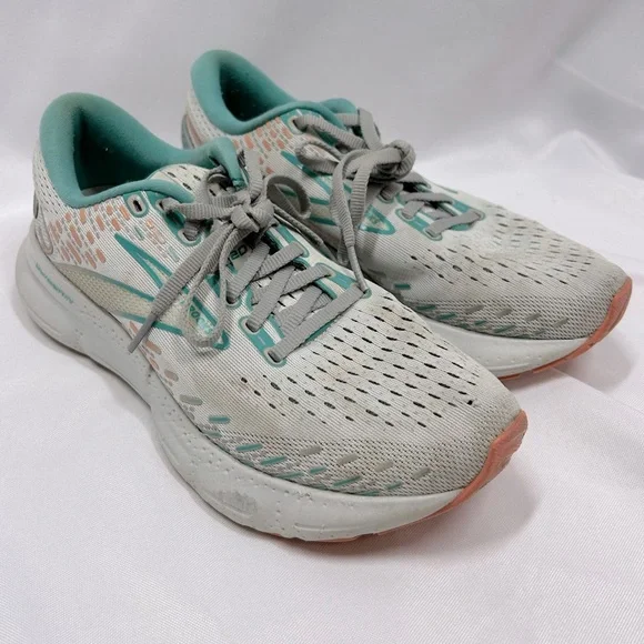 Brooks | Glycerin 20 Running Tennis Shoes White Teal Lace Up Women’s Size 7