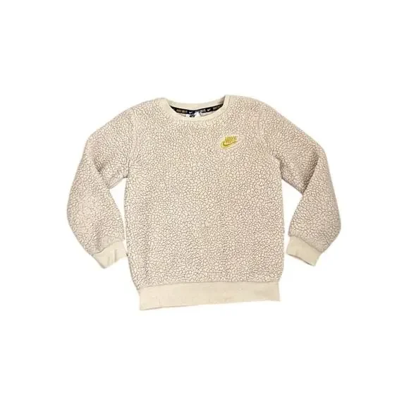 Nike Sweatshirt Sherpa Fleece Pullover Crewneck Sweatshirt Size Youth 6