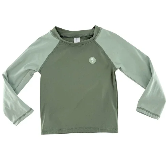 Modern‎ Moments by Gerber Kids 2T Sage Green Long Sleeve Rash Guard Swim Shirt