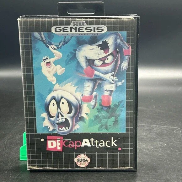 Decap Attack (Sega Genesis, 1991) 16-Bit Cartridge Complete W/ Manual