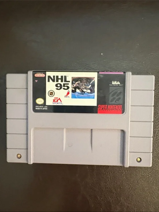Nintendo Super Nintendo NHL 95 Gray Cartridge with Color Label