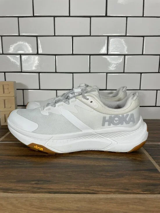 Hoka One One Transport Running Shoes Womens 8.5 White All Terrain Vibram Sneaker