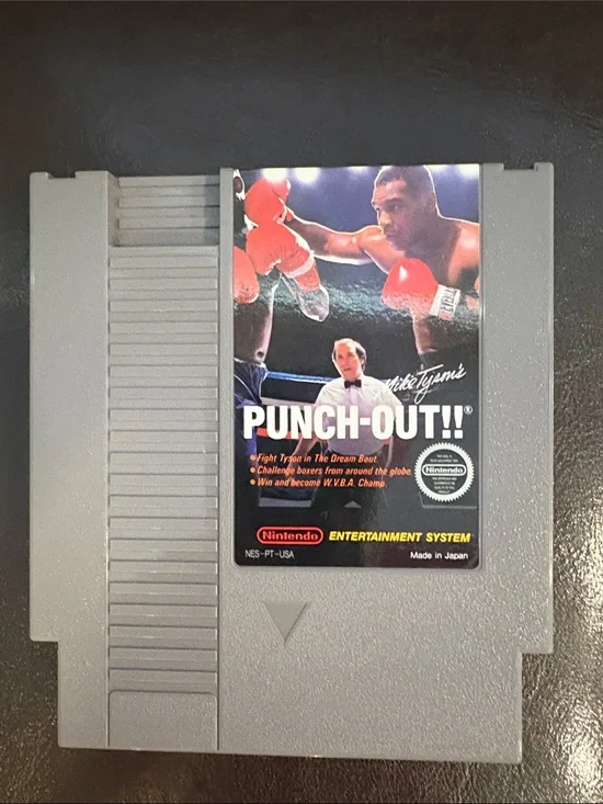 Nintendo Punch-Out!! NES Cartridge - Gray & Black Label