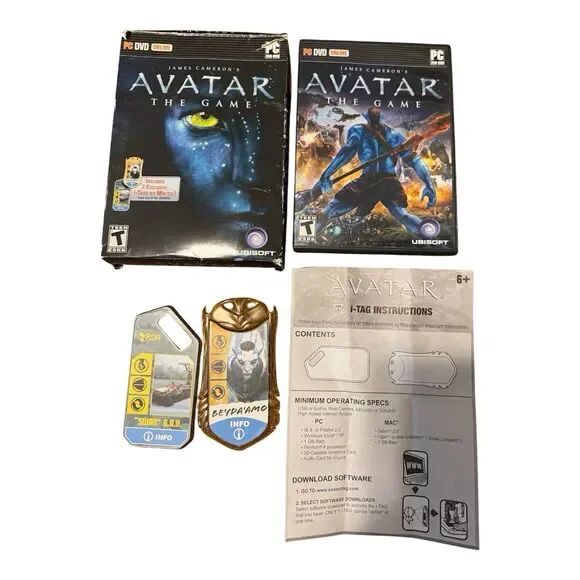 James Cameron's Avatar The Game PC DVD-ROM Ubisoft 2009 with 2 Mattel i-Tags