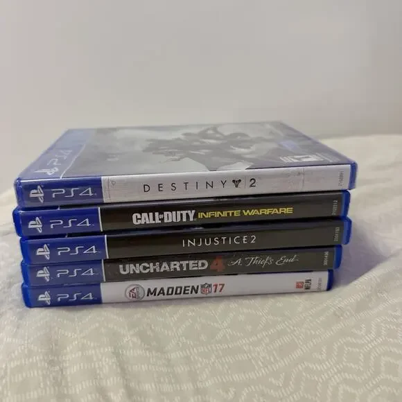 PS4 Video Games Lot Of 5 PS4 Destiny Sealed, Uncharted, Injustice 2, Madden COD