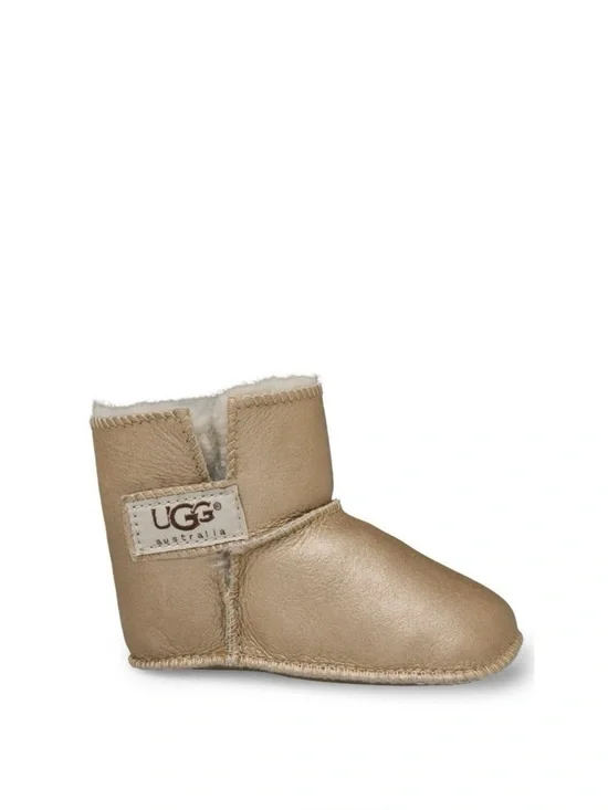 UGG Napa Baby‎ Gold Metallic Sherpa Lined Boots Booties Medium