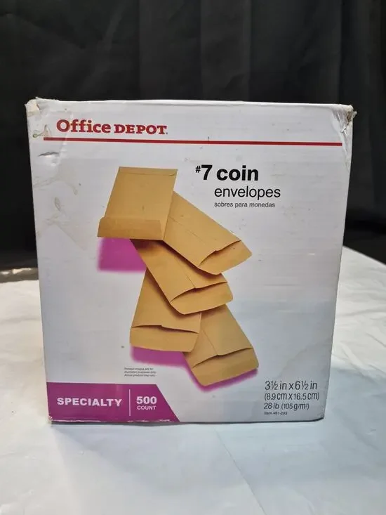 Office Depot #7 Coin Envelopes 3 1/2
