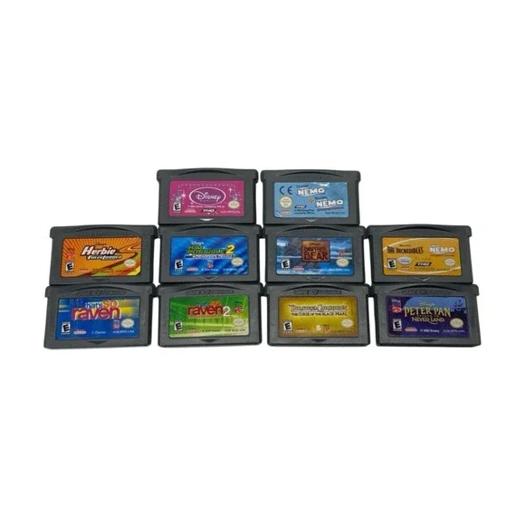 Disney Nintendo Game Boy Advance GBA Game Lot of 10 Finding Nemo Kim‎ Possible 2