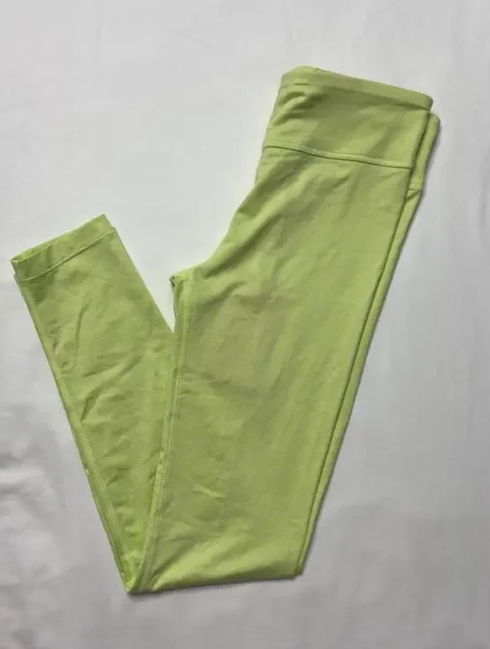 Nike One Luxe High Rise Thighs Fit Green Neon Girls Athletic Leggings Large