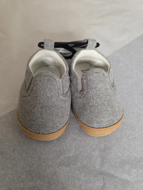 Kids Slip-On Casual Shoes in Gray with Tan Sole