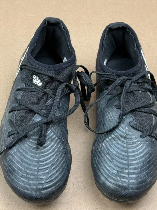 Adidas Predator Soccer Cleats Youth Size 3 Black Blue Firm Ground GW2300