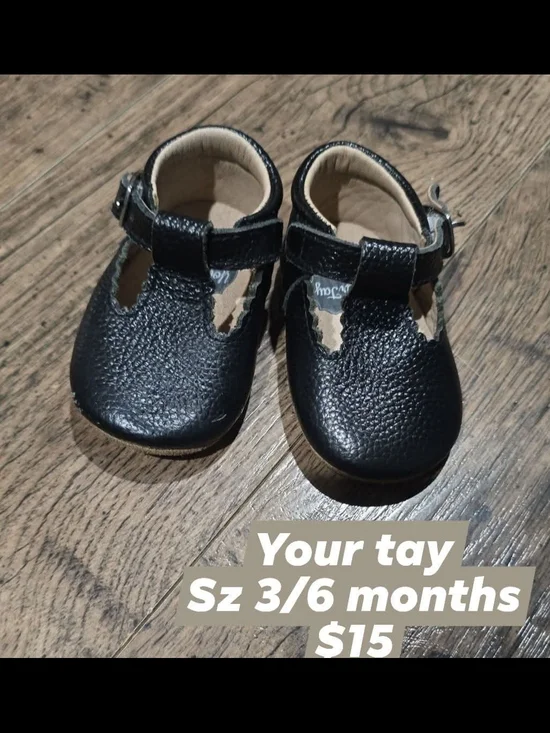 Classic Black Baby T-Strap Walker Shoes