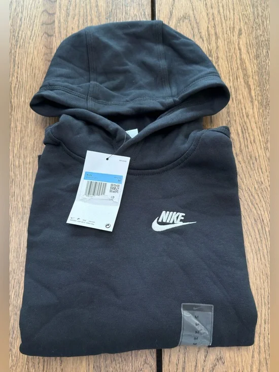 NEW! Nike Black Hoodie with White Swoosh Logo