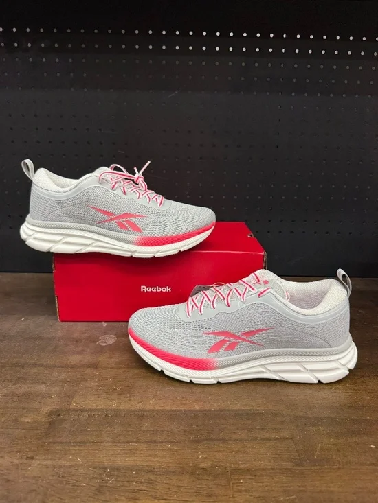 New W/ Box! Women's Reebok Road Strider Grey Hot Pink White Athletic Sneakers