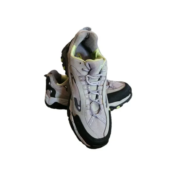 Teva Hiking Shoes Gray w/ Green Accents Low Top‎ Lace Up Women's 9.5