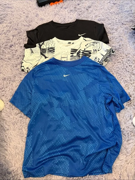 Nike Blue, Black & White Athletic Tee Trio