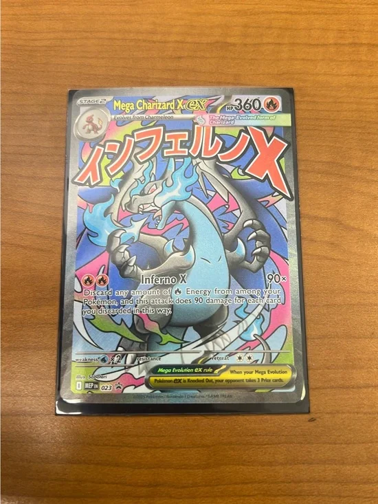 Pokemon Mega Charizard X EX Card - Blue, Black, Pink