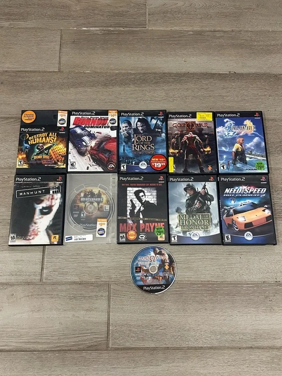 VTG PlayStation 2 Video Games Lot (11) (God Of War 1 & 2, Manhunt, Max Payne)