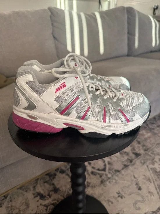 Avia Women's Silver and Pink Athletic Sneakers SZ 8.5