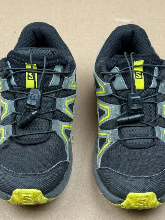 Kids' Salomon Speedcross Trail Running Shoes Black Yellow Size 13K