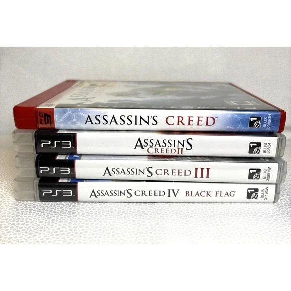 Lot 4 Sony Playstation 3 PS3 Assassins‎ Creed, II, III, and Black Flag