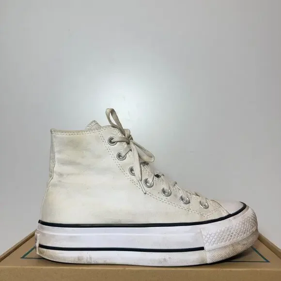 Converse Chuck Taylor All Star Womens Size 6 White High Top Platform Sneakers