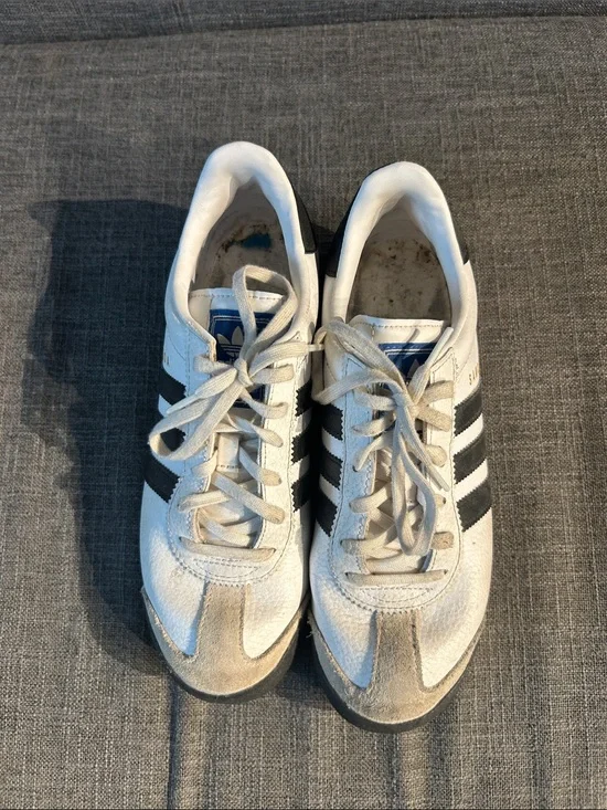 adidas White Sneakers with Black Three-Stripes