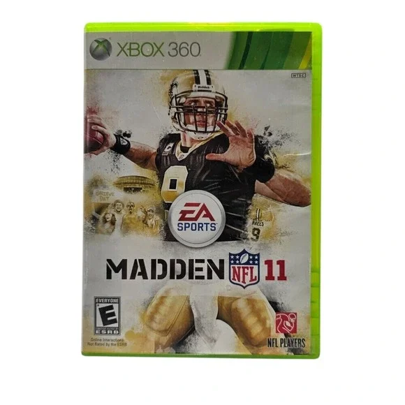 Madden NFL 11‎ Xbox 360 Drew Brees Cover Complete Disc Case Manual