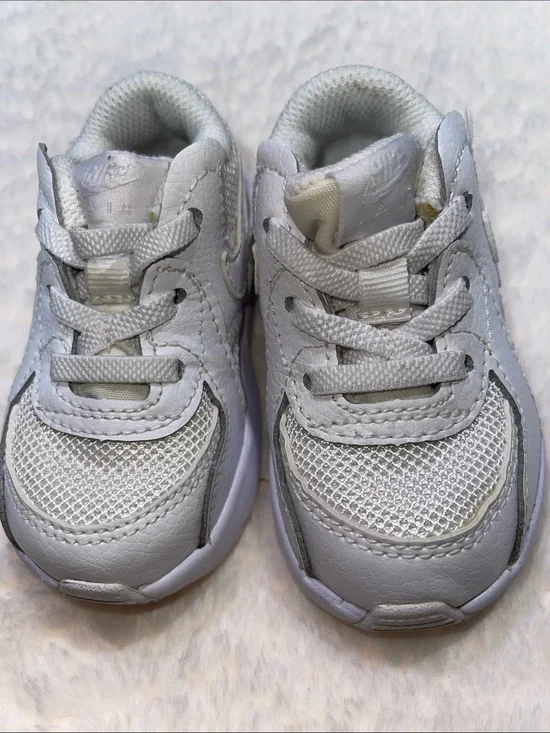 Nike Air Max Toddler White Mesh & Leather Sneakers
