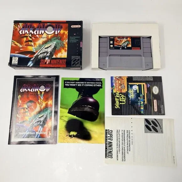 Arkanoid Doh It Again Nintendo Super NES SNES Complete CIB Poster Tested