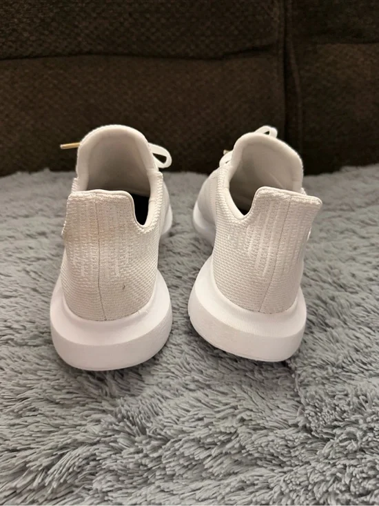 Adidas White Knit Lace-Up Sneakers