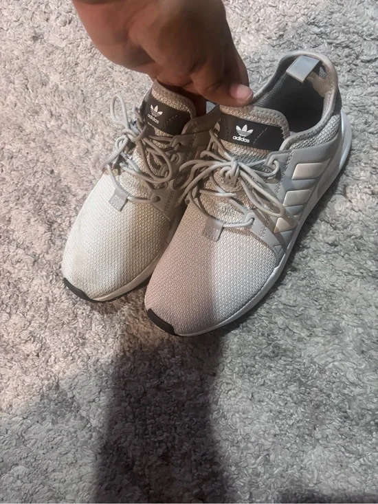 adidas Men’s Neutral Light Gray Knit Sneakers