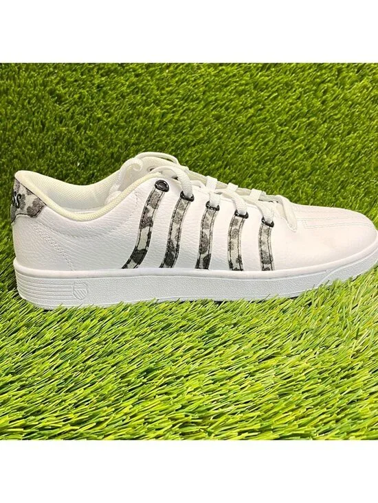 K-Swiss Court Pro II Leopard Womens Size 9 White Black Athletic Shoes Sneakers