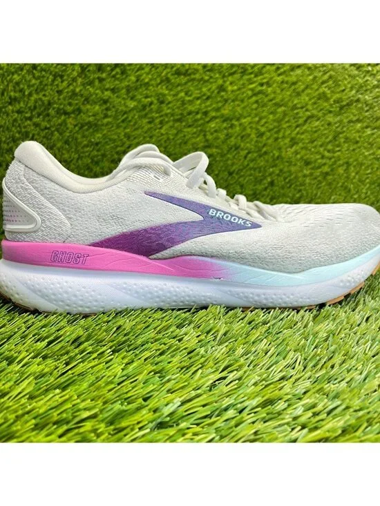 Brooks Ghost 16 Womens Size 10.5D Gray Purple Athletic Running Shoes Sneakers