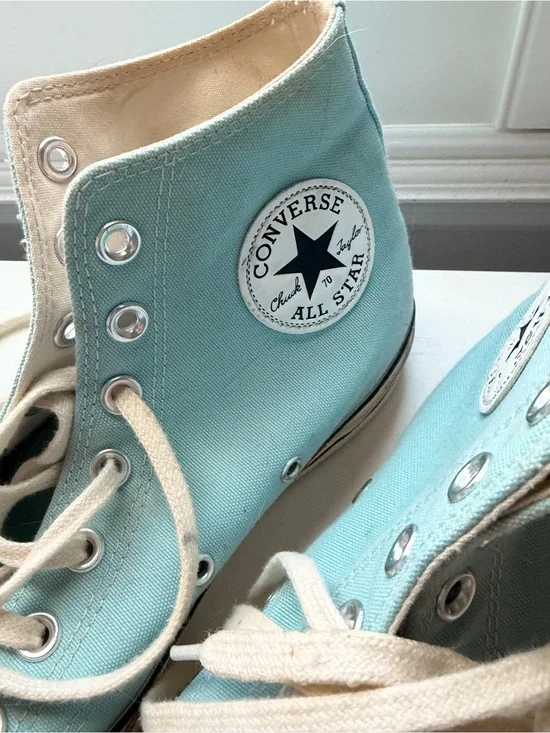 Converse Chuck Taylor All Star High Tops - Aqua Canvas with Cream Trim